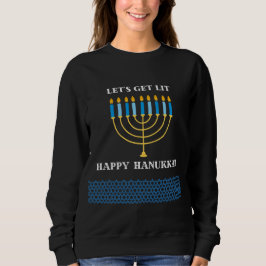 Sudadera Funny Cute Blue Hanukkah Menorah Design