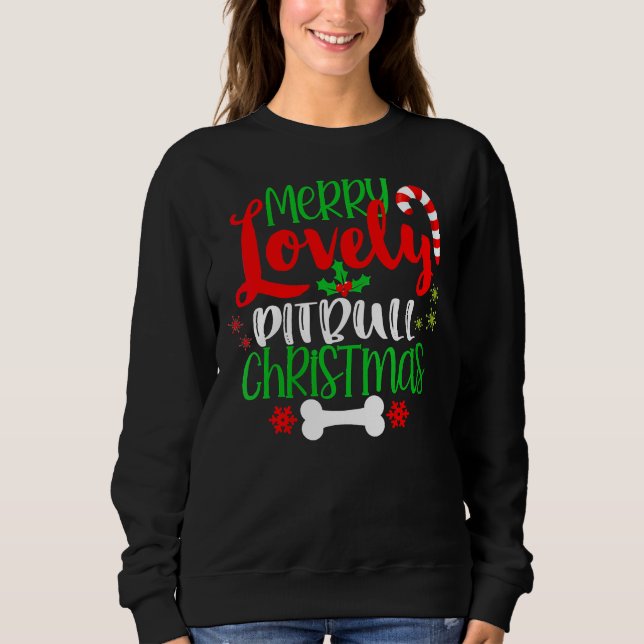 Sudadera Funny Cute Pitbull Navidades (Anverso)