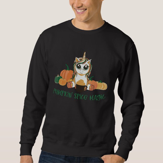 Sudadera Funny Cute Unicorn Pumpkin Spice Magic Thanksgivin (Anverso)