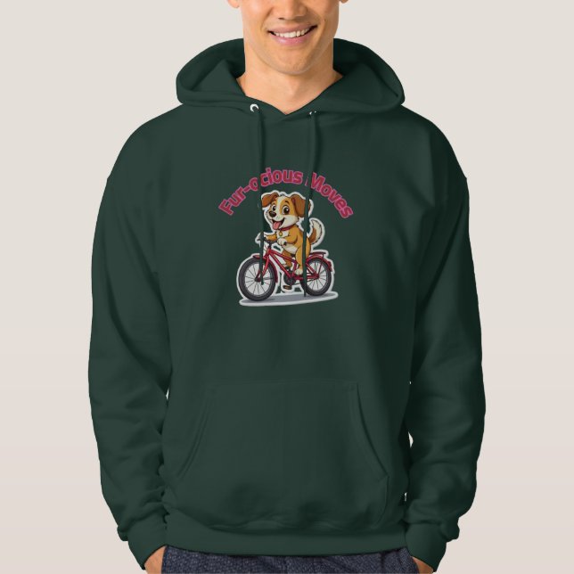 Sudadera **Funny Cycling Dog – Cute Dog Riding a Bicycle Il (Anverso)