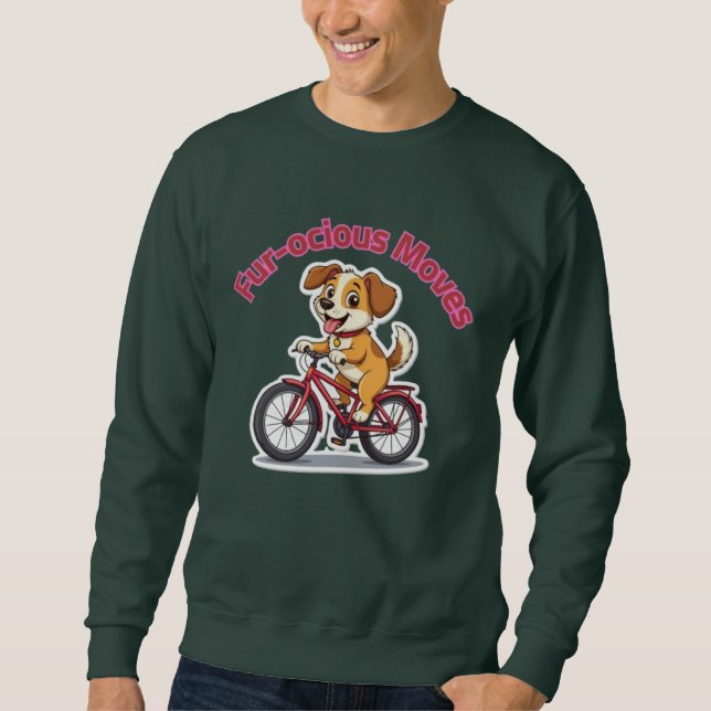 Sudadera **Funny Cycling Dog – Cute Dog Riding a Bicycle Il (Anverso)