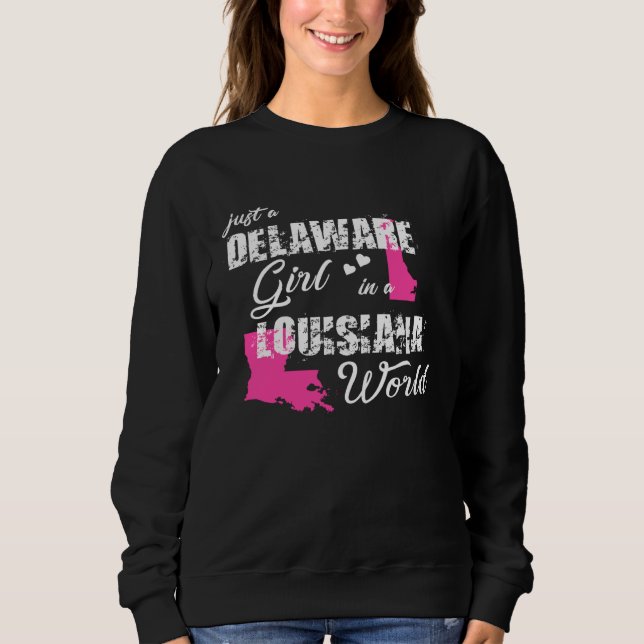 Sudadera Funny Delaware Shirts Just a Delaware girl in a Lo (Anverso)