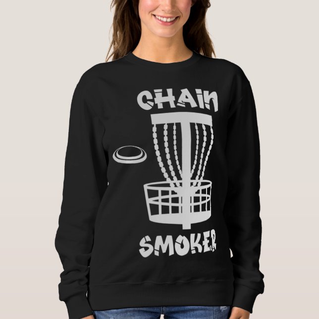 Sudadera Funny Disc Golf Chain Smoker (Anverso)