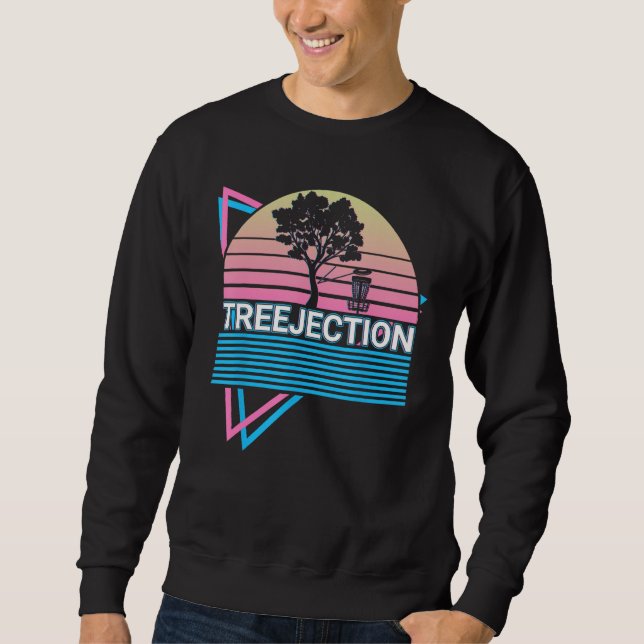 Sudadera Funny Disc Golf Player Retro Treejection (Anverso)