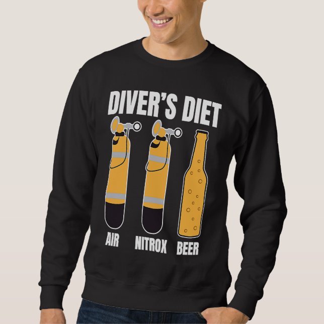Sudadera Funny Diver Diet Beer Diving Water Sports T (Anverso)