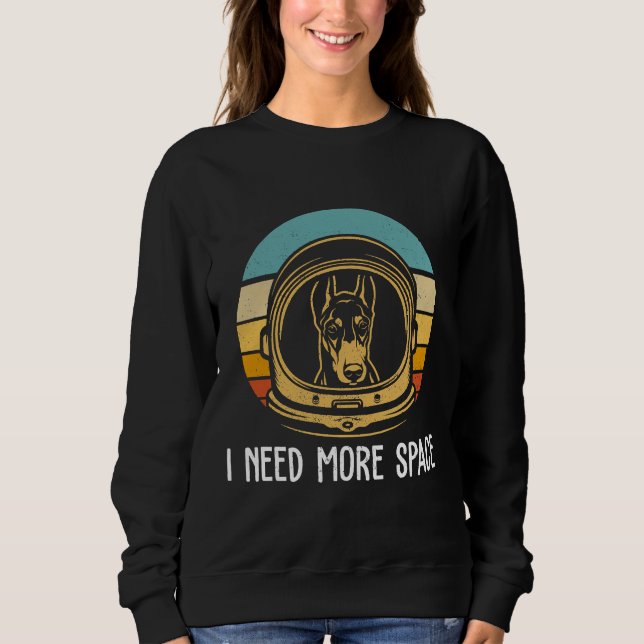Sudadera Funny Doberman, Astronauta Cute Doberman, se sient (Anverso)