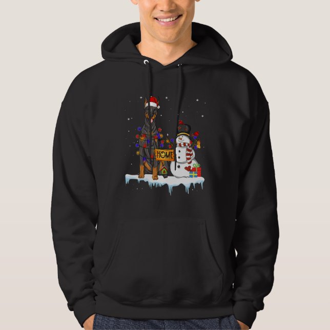 Sudadera Funny Doberman Pinscher Dog Navidades (Anverso)
