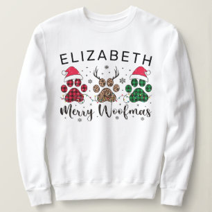 Sudadera Funny Dog Paw Navidades Merry Woofmas Personalizad