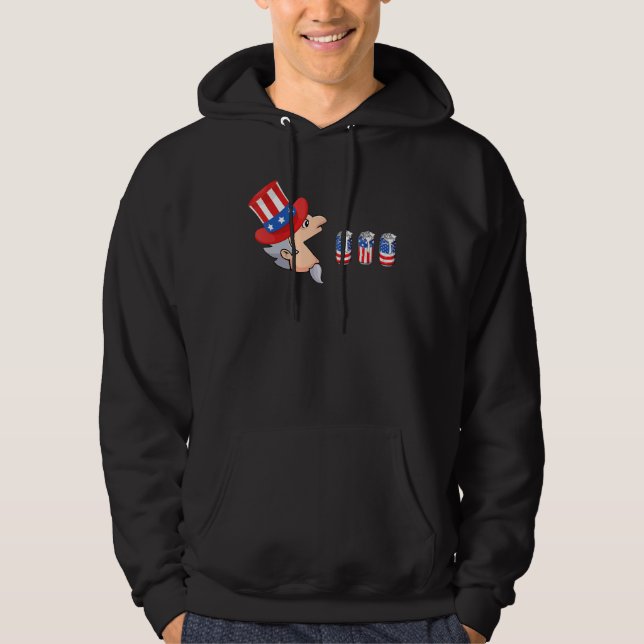 Sudadera Funny Druncle Sam Uncle Sam Drinking Beer Indepede (Anverso)