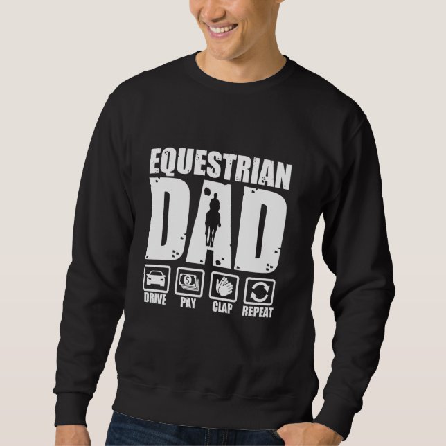 Sudadera Funny ecuestre papá caballo jinete padre Humor Fat (Anverso)