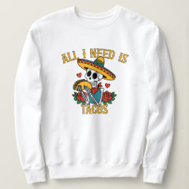 Sudadera Funny El día de San Valentín Skeleton Taco Lover