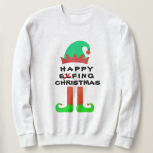 Sudadera Funny Elf Santa Happy Effing Navidades