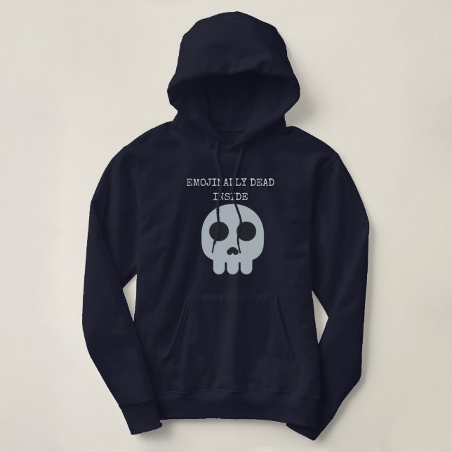 Sudadera Funny emoji del cráneo oscuro (Diseño del anverso)