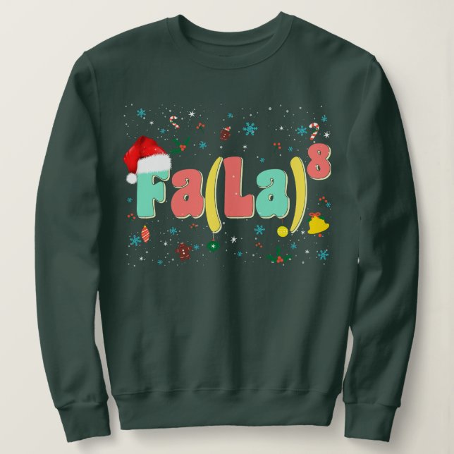 Sudadera Funny Fa La 8 Navidades Música Groovy Math Santa H (Anverso del diseño)