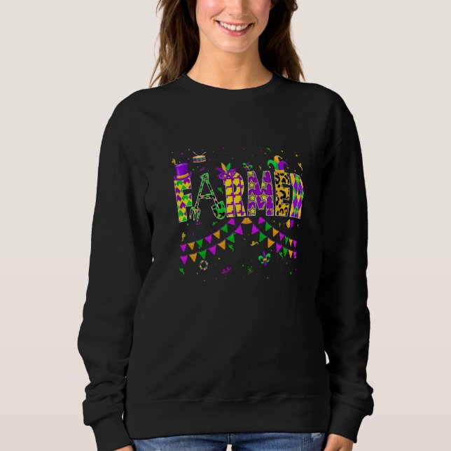 Sudadera Funny Farmer Mardi Gras Festival Party Parade New  (Anverso)