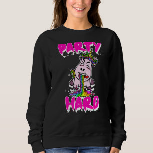 Sudadera Funny Fiesta Duro Unicornio bebe festival de alcoh