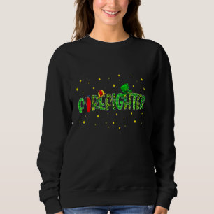 Sudadera Funny Firefighter Jobs St Patrick Day Leopard Pl