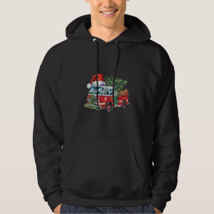 Sudadera Funny Firetruck Santa Hat Christmas Tree Lights