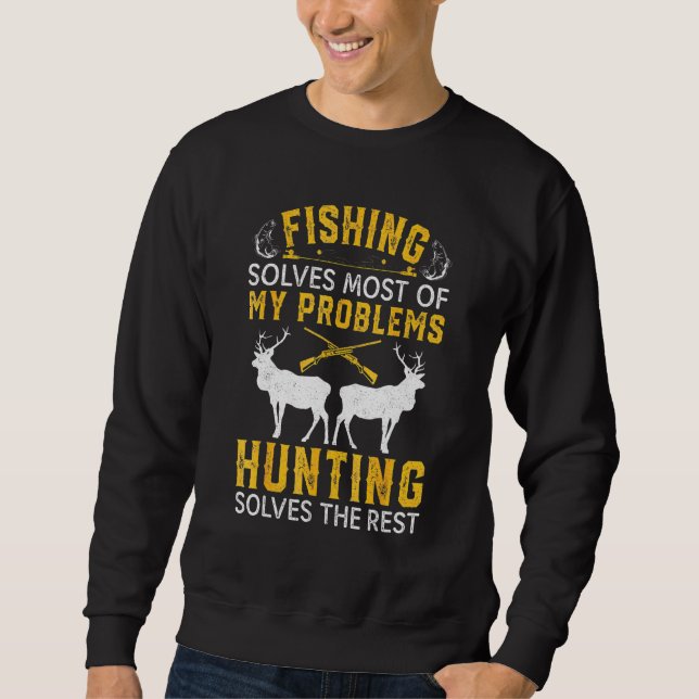Sudadera Funny Fishing And Hunting Gift Christmas Humor Hun (Anverso)