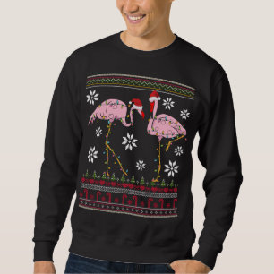 Sudadera Funny Flamingo ilumina a Navidades animales pájaro