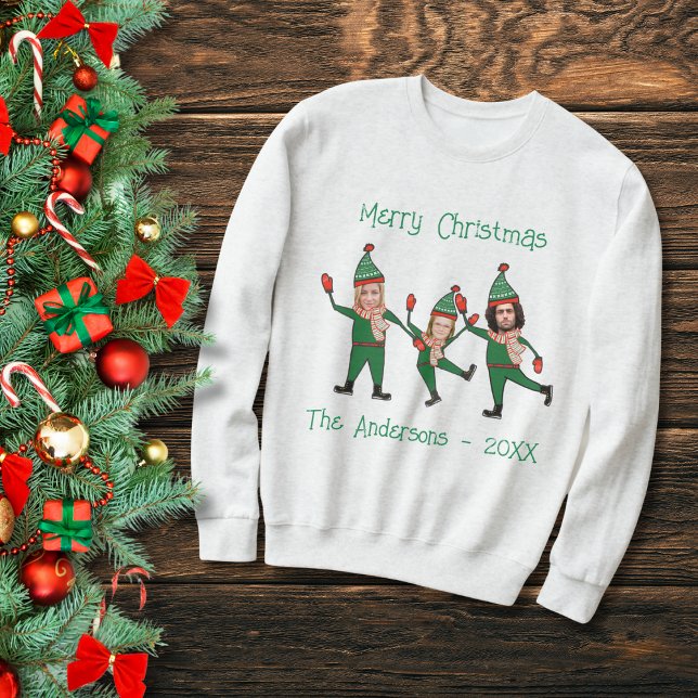 Sudadera Funny foto de la familia Elf Navidades feos Sweate (Subido por el creador)