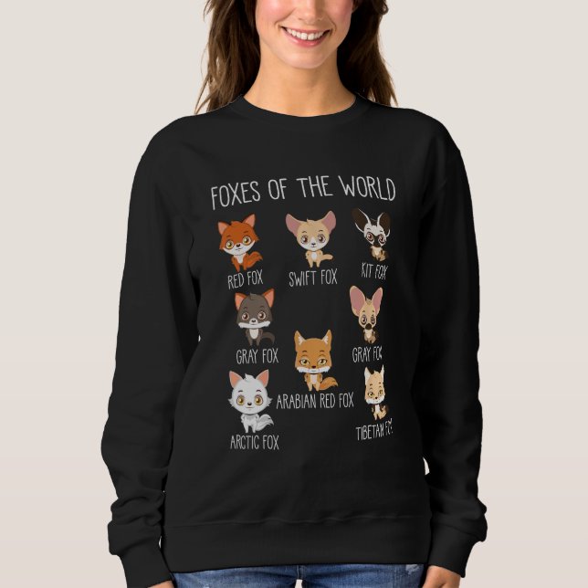 Sudadera Funny Foxes Of The World Cute Wildlife Animal Humo (Anverso)