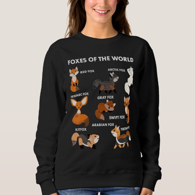 Sudadera Funny Foxes Of The World Shirt Foxes Lovers Gifts  (Anverso)