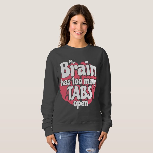 Sudadera Funny Geek Mi Cerebro Tiene Demasiadas Tabletas Ab (Anverso completo)