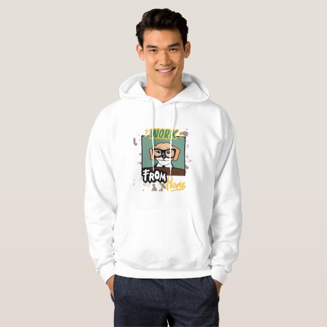 Sudadera Funny Geeky Dog Work from Home Hoodie (Anverso completo)