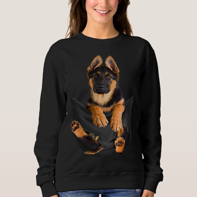 Sudadera Funny German Shepherd Dog In Pocket (Anverso)