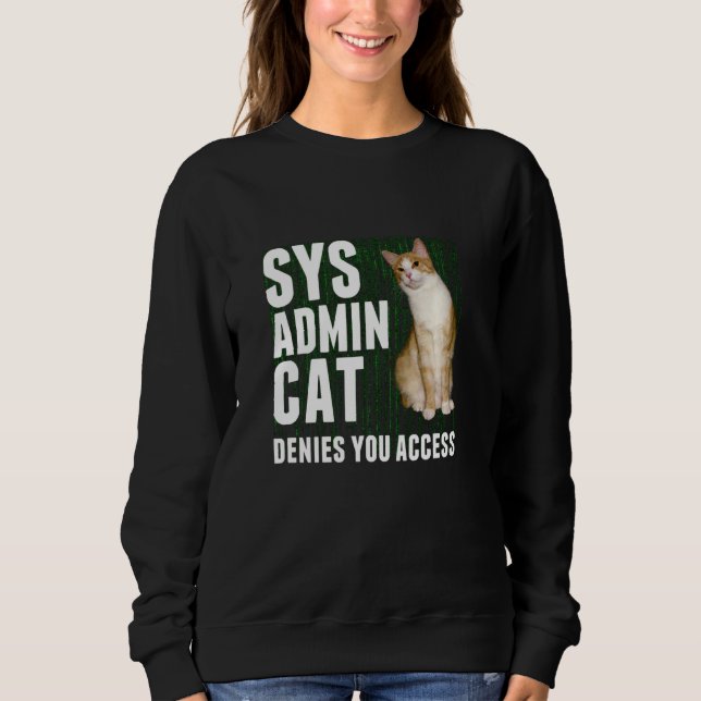 Sudadera Funny Ginger Cat Laptop Sysadmin Kitty Me (Anverso)