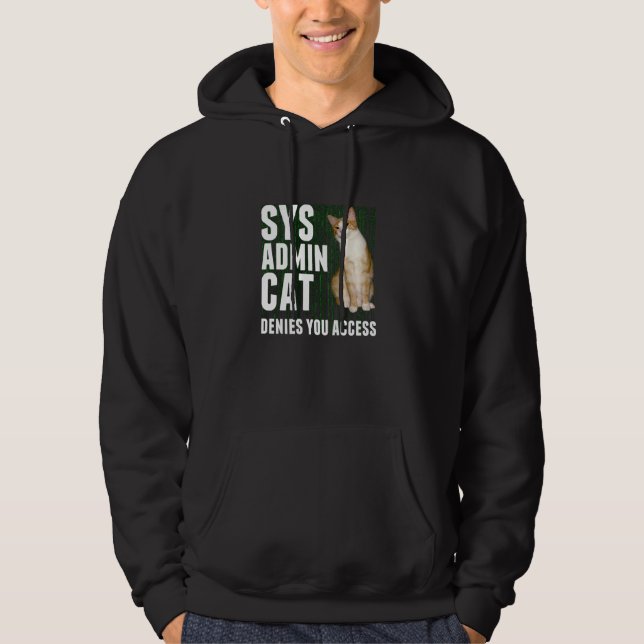Sudadera Funny Ginger Cat Laptop Sysadmin Kitty Me (Anverso)