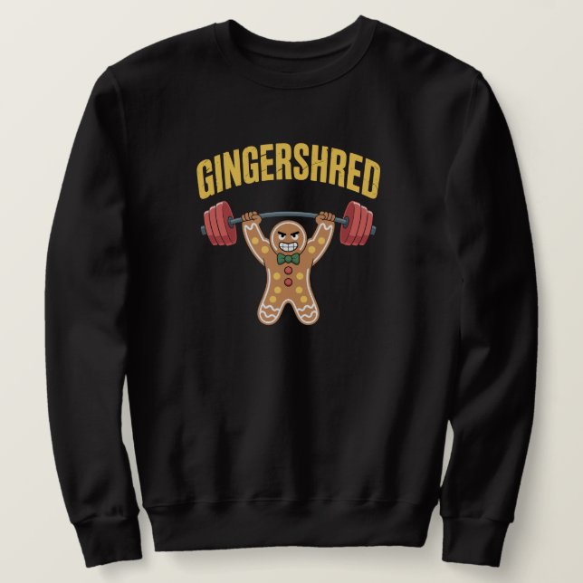 Sudadera Funny Gingershred Gym Christmas (Anverso del diseño)
