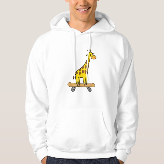 Sudadera Funny Giraffe Lover Giraffe Skateboard (Anverso)