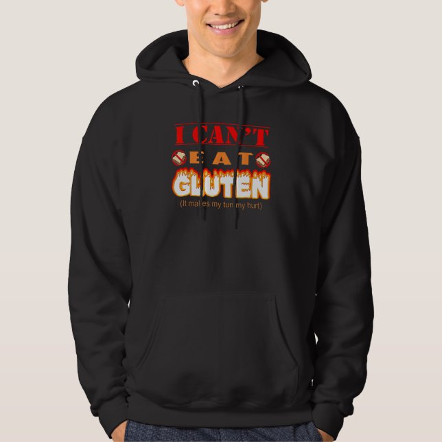 Sudadera Funny Gluten Intolerant I Can't Eat Gluten (Anverso)