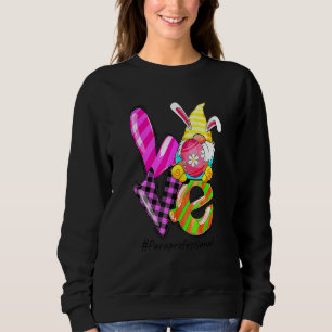 Sudadera Funny Gnome Teach Love Inspire Paraprofesional Ea