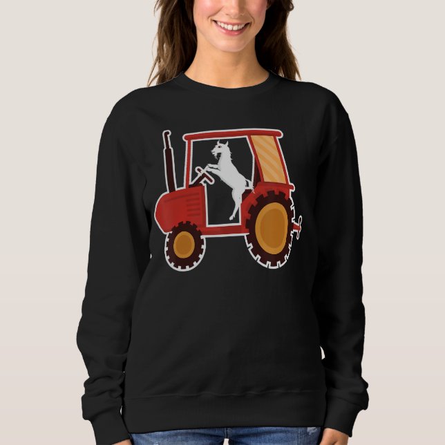 Sudadera Funny Goat Tractor Driver Farm Animals Aovers Gift (Anverso)