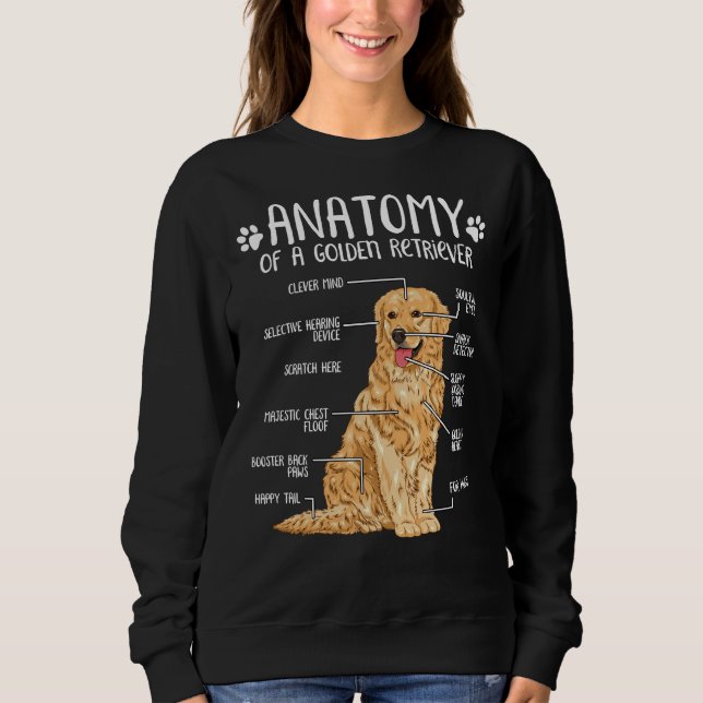 Sudadera Funny Golden Retriever Anatomy Dog (Anverso)