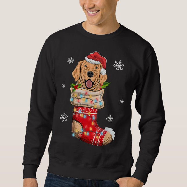Sudadera Funny Golden Retriever In Socks Christmas Dog Xmas (Anverso)