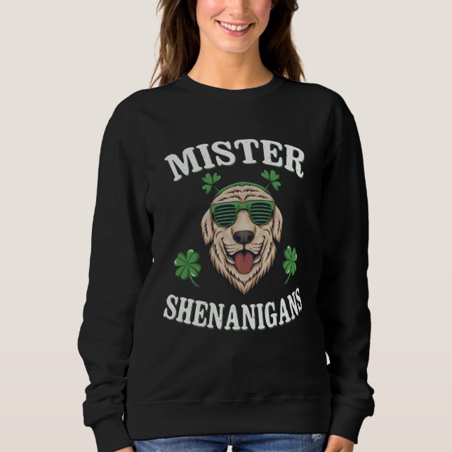Sudadera Funny Golden Retriever Saint Patricks Day Mister S (Anverso)