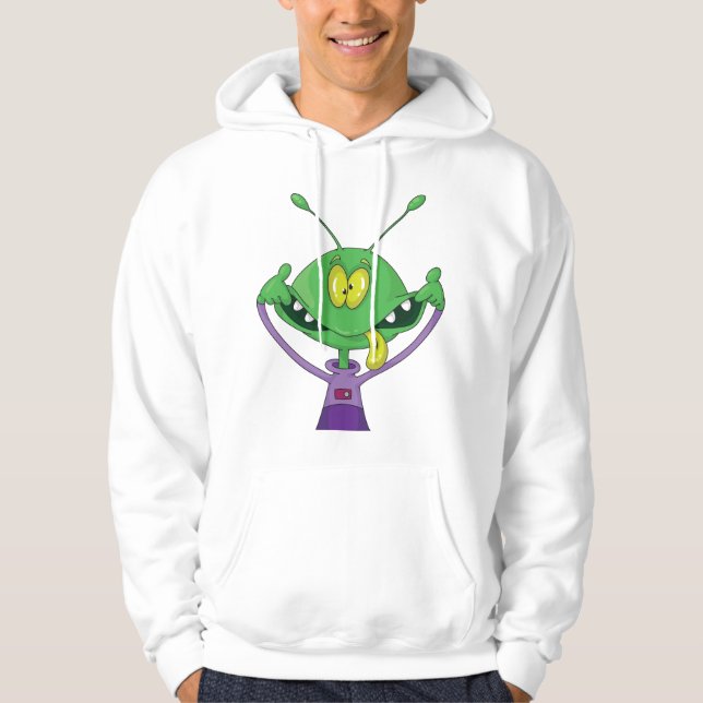 Sudadera Funny Green Alien Making Silly Face (Anverso)