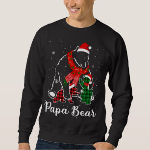 Sudadera Funny Green Red Plaid Papa Bear Matando Pajama Fa