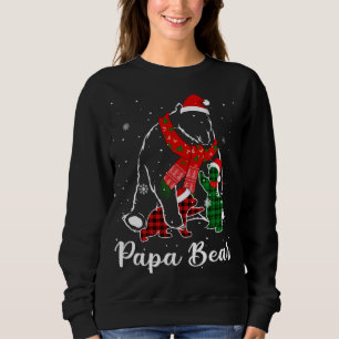Sudadera Funny Green Red Plaid Papa Bear Matando Pajama Fa