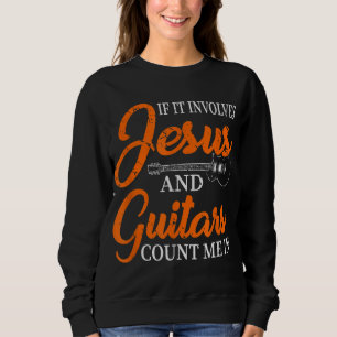 Sudadera Funny Guitarista Cristiano Guitarra Religiosa Juga