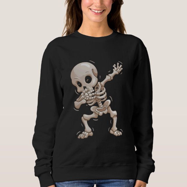Sudadera Funny Halloween Dabbing Skeleton Skull Dab Dance C (Anverso)