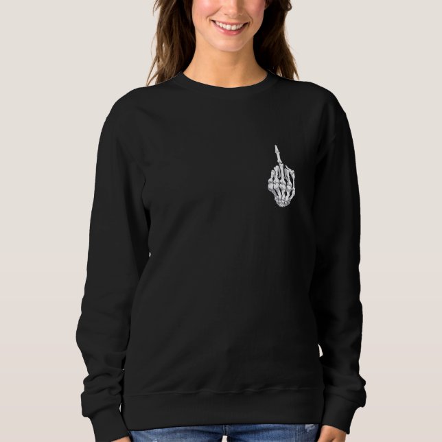Sudadera Funny Halloween Middle Finger Skeleton Hand Skull (Anverso)