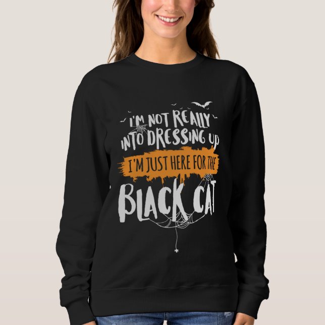 Sudadera Funny Halloween Shirt Here for Black Cat (Anverso)