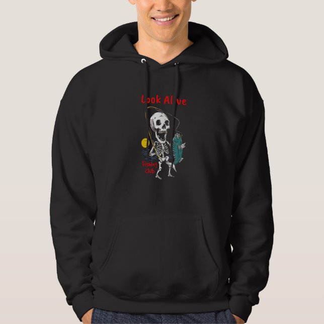 Sudadera Funny Halloween Skeleton Fishing Men Women Youth (Anverso)