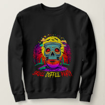 Funny Halloween Skull Coffee Addict Fiesta