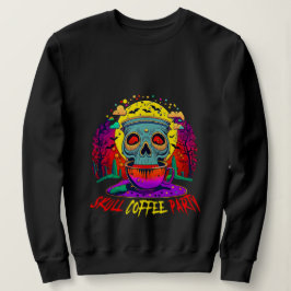 Sudadera Funny Halloween Skull Coffee Addict Fiesta